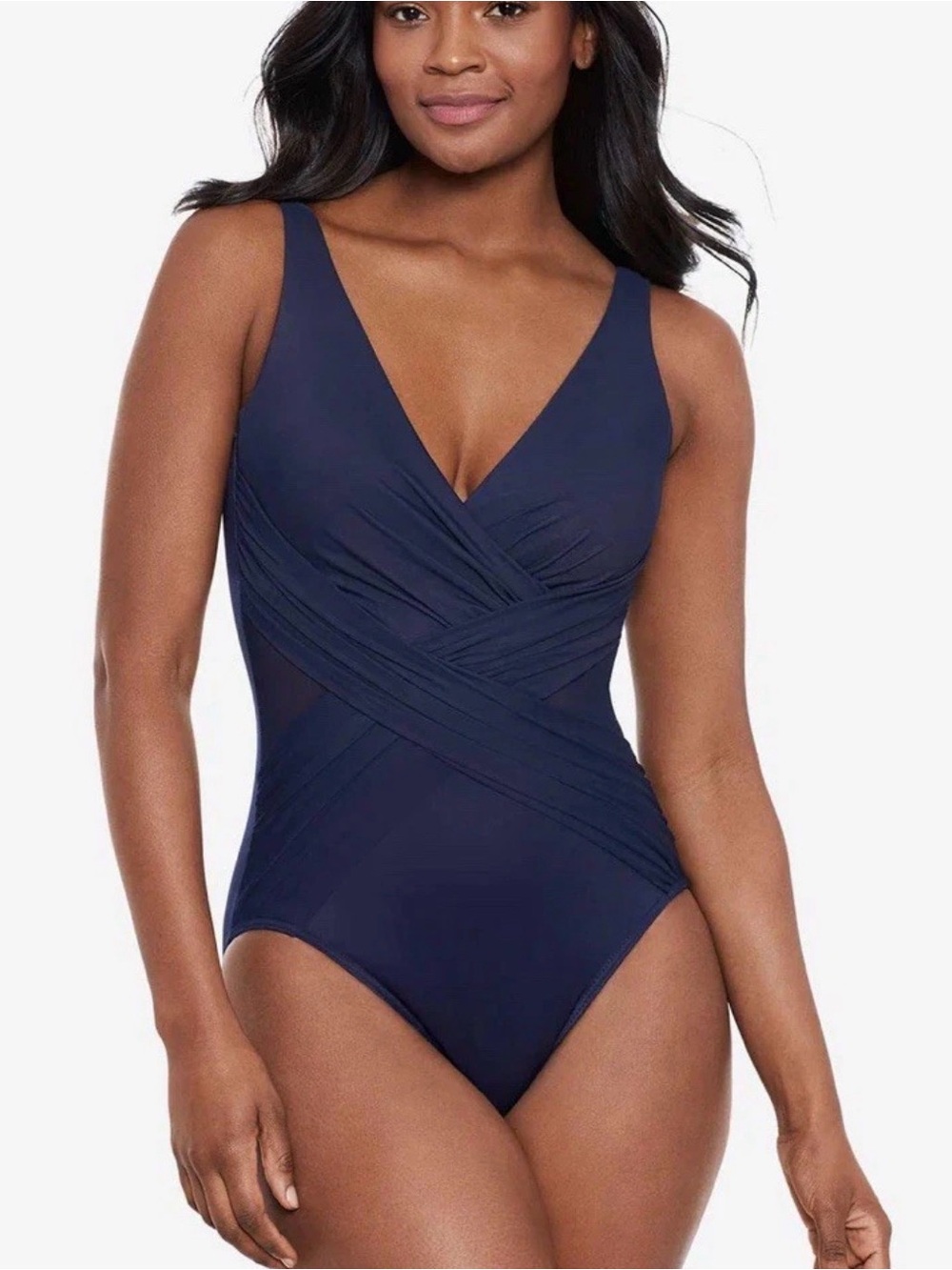 NWT MIRACLESUIT SWIMWEAR MADERO MIDNIGHT ONE PIECE 6518765DD - DD Cup Sz 10